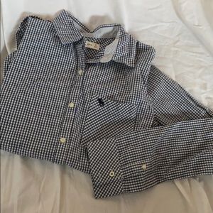 Abercrombie and Fitch navy gingham button-up